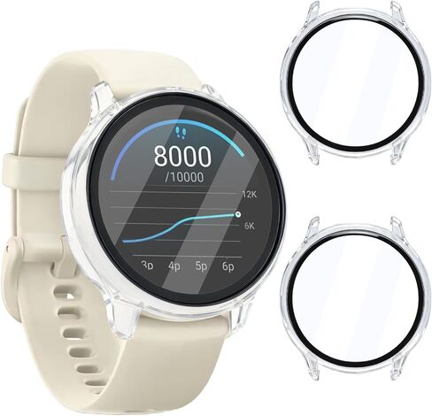 حافظة Liuyuxi صلبة مكونة من قطعتين لجهاز Garmin Vivoactive 6 مع واقي شاشة من الزجاج المقسى، تغطية كاملة، مقاومة للخدش، خالية من الفقاعات. in Saudi Arabia