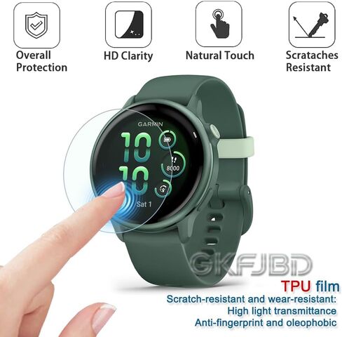 متوافق مع مجموعة واقي الشاشة والحافظة Garmin Vivoactive 6، طبقة واقية ناعمة من مادة TPU عالية الدقة، 【ليست زجاجية】 وحافظات غطاء سيليكون مقاومة للصدمات باللون الأخضر الفاتح (عبوة من 4+1) in Kuwait