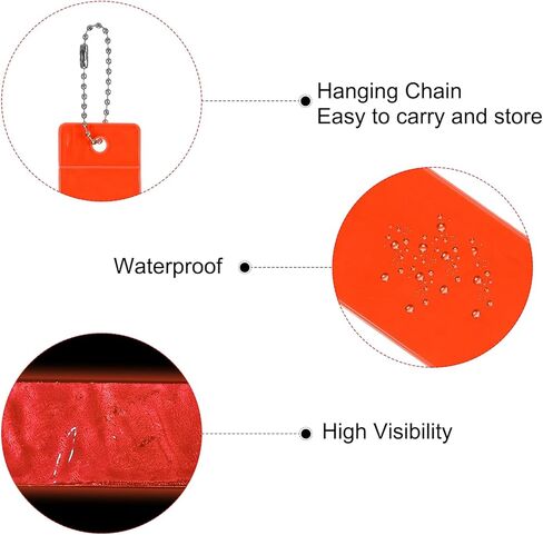 Safety Reflector, 12 Pack Reflector Tag Pendant Reflective Safety Keychain Gear for Backpack Cycling Running Wheelchairs, Multicolored in Saudi Arabia