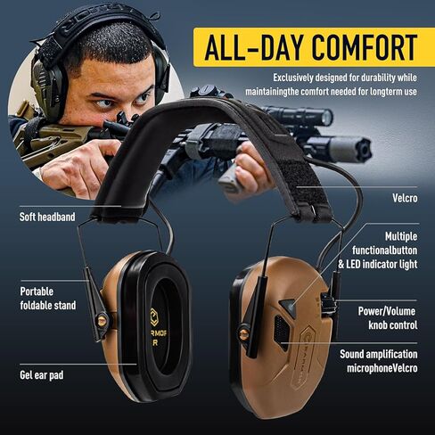 EARMOR M300T ترقية حماية السمع بتقنية البلوتوث، واقيات أذن إلكترونية لتقليل الضوضاء مع وسادات أذن هلامية in Kuwait