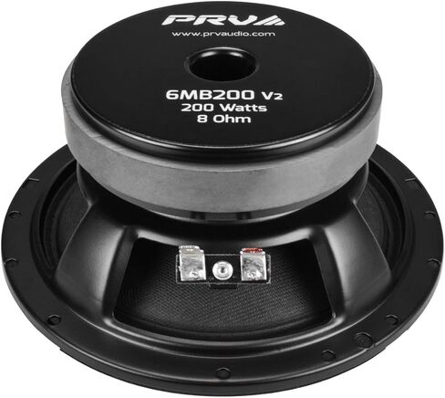PRV AUDIO 6.5 بوصة مكبر صوت Midbass 6MB200 v2 8 أوم - 200 واط 93.5 ديسيبل 1.5 بوصة ملف صوتي - مكبر صوت 6 بوصة لصوت السيارة مع غناء رائع ولكمة للحاويات المخصصة الصغيرة - صوت احترافي (مفرد) in Kuwait
