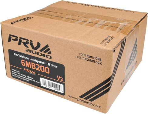 PRV AUDIO 6.5 بوصة مكبر صوت Midbass 6MB200 v2 8 أوم - 200 واط 93.5 ديسيبل 1.5 بوصة ملف صوتي - مكبر صوت 6 بوصة لصوت السيارة مع غناء رائع ولكمة للحاويات المخصصة الصغيرة - صوت احترافي (مفرد) in Kuwait