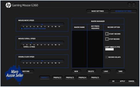 ماوس ألعاب سلكي من HP LED RGB بإضاءة خلفية قابلة للتعديل 6200 نقطة في البوصة 6 أزرار قابلة للبرمجة ماوس USB مريح للاعبين in Kuwait