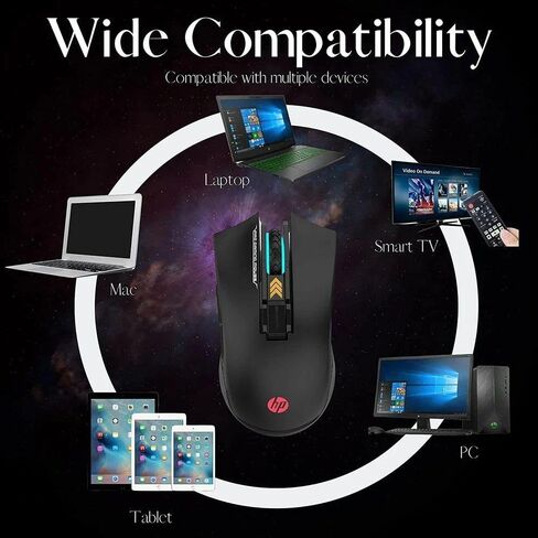 ماوس ألعاب سلكي من HP LED RGB بإضاءة خلفية قابلة للتعديل 6200 نقطة في البوصة 6 أزرار قابلة للبرمجة ماوس USB مريح للاعبين in Kuwait