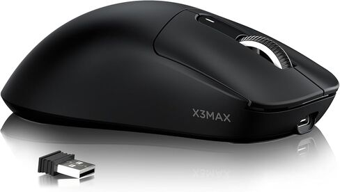 ماوس الألعاب اللاسلكي MAMBASNAKE Attack Shark X3MAX، PixArt PAW3950 42000 DPI، 49 جرامًا ثلاثي الوضع (BT5.4/2.4 جيجا هرتز/سلكي)، ماوس كمبيوتر قابل للبرمجة بمعدل 1K للكمبيوتر/MAC/Win - أسود in Saudi Arabia