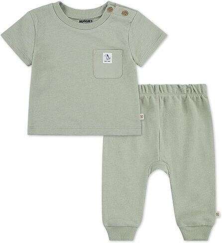 HUGGIES unisex-baby One Pocket T-shirt and Pants 2-piece Outfit Set in Saudi Arabia