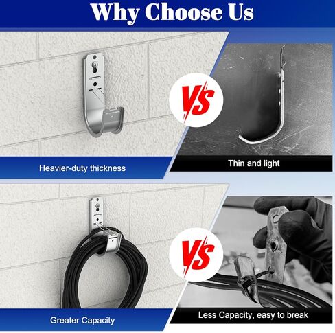 ForoGore 100 Pack 2 Inch J Hook Wall Mount J Hook with Retainer Clip Galvanized Steel Wall Cable Hooks Smooth Round Edge J Hook for Hanging Wire Cable Management & Organization Solution in Kuwait