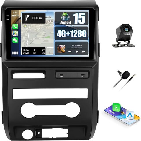 ستيريو سيارة لسيارة Ford F150 2009-2012 مع CarPlay Android Auto، [4G+128G] شاشة لمس 9 بوصة Android 15 Ford F150 راديو السيارة مع وصلة مرآة واي فاي GPS، بلوتوث، FM/RDS SWC EQ+كاميرا احتياطية in Saudi Arabia