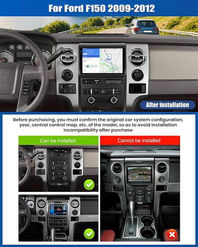 ستيريو سيارة لسيارة Ford F150 2009-2012 مع CarPlay Android Auto، [4G+128G] شاشة لمس 9 بوصة Android 15 Ford F150 راديو السيارة مع وصلة مرآة واي فاي GPS، بلوتوث، FM/RDS SWC EQ+كاميرا احتياطية in Saudi Arabia
