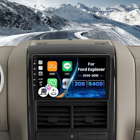 [6+128G] 8-Core Android 15 Car Radio Stereo for Ford Explorer 2005-2010 with Wireless Carplay&Android Auto,10.1" Touchscreen Car Radio with Bluetooth FM/RDS DSP HiFi WiFi GPS SWC in Saudi Arabia