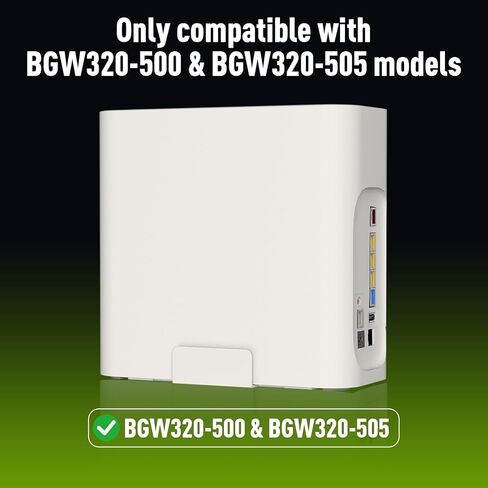حامل جداري لألياف AT&T (Arris) BGW320، حامل حائط معدني ثقيل لبوابة مودم الإنترنت AT&T BGW-320 + حامل مكعبات الطاقة الأصلي، سهل التركيب مع جميع الأجهزة المتضمنة (حامل أبيض فقط) in Kuwait