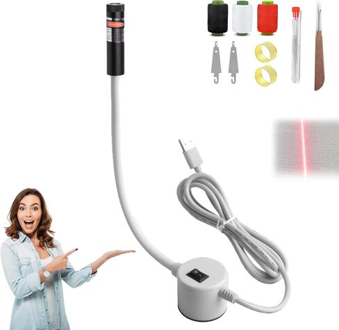 Magnetic Positioning Quilting Light for Sewing Machine, Sewing Machine Quilting Light with Adjustable Dot/Straight Line/Crosshair Projection, LED for Sewing Machines Precision (1pc-STRAIGHT LINE) in Saudi Arabia