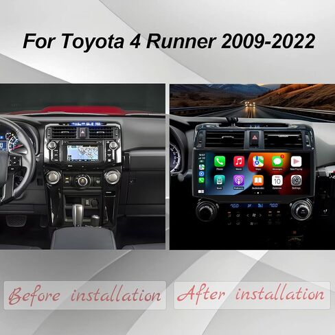 راديو ستيريو Android 14 لسيارة Toyota 4Runner 2009-2022 مدمج Carplay/Android Auto شاشة لمس عالية الدقة 12.3 بوصة مع نظام ملاحة GPS DSP Bluetooth GPS، FM WiFi + كاميرا احتياطية (أسود) in Kuwait