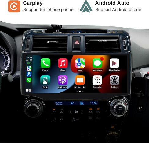 راديو ستيريو Android 14 لسيارة Toyota 4Runner 2009-2022 مدمج Carplay/Android Auto شاشة لمس عالية الدقة 12.3 بوصة مع نظام ملاحة GPS DSP Bluetooth GPS، FM WiFi + كاميرا احتياطية (أسود) in Kuwait