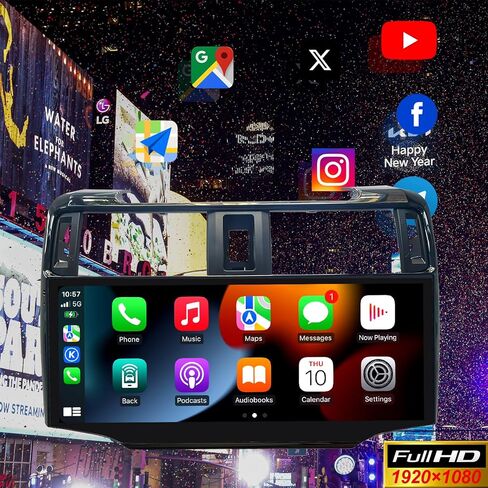 راديو ستيريو Android 14 لسيارة Toyota 4Runner 2009-2022 مدمج Carplay/Android Auto شاشة لمس عالية الدقة 12.3 بوصة مع نظام ملاحة GPS DSP Bluetooth GPS، FM WiFi + كاميرا احتياطية (أسود) in Kuwait