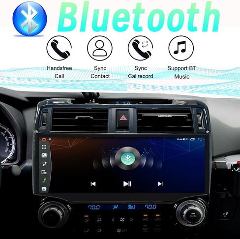 راديو ستيريو Android 14 لسيارة Toyota 4Runner 2009-2022 مدمج Carplay/Android Auto شاشة لمس عالية الدقة 12.3 بوصة مع نظام ملاحة GPS DSP Bluetooth GPS، FM WiFi + كاميرا احتياطية (أسود) in Kuwait