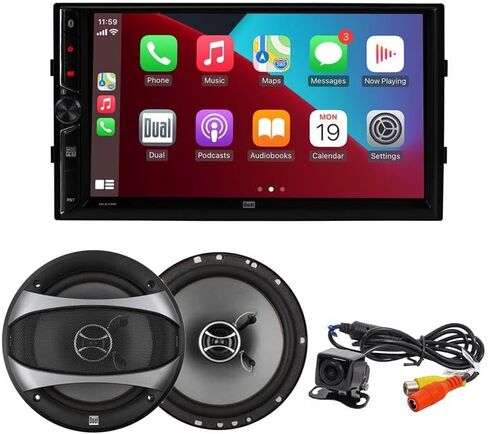 Dual Electronics DCA73W-BC 7-inch Certified Apple CarPlay Android Auto Wired or Wireless Car Stereo with XCAM150 Backup Camera & D65SP 6.5 inch Speakers Bundle in Saudi Arabia