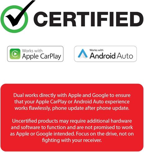Dual Electronics DCA73W-BC 7-inch Certified Apple CarPlay Android Auto Wired or Wireless Car Stereo with XCAM150 Backup Camera & D65SP 6.5 inch Speakers Bundle in Saudi Arabia