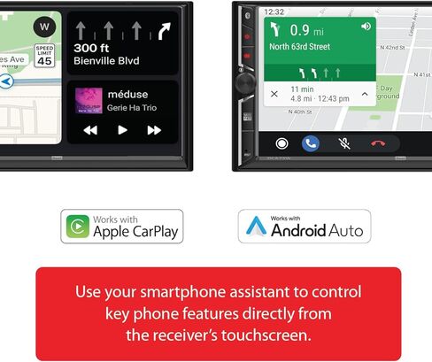 Dual Electronics DCA73W-BC 7-inch Certified Apple CarPlay Android Auto Wired or Wireless Car Stereo with XCAM150 Backup Camera & D65SP 6.5 inch Speakers Bundle in Saudi Arabia