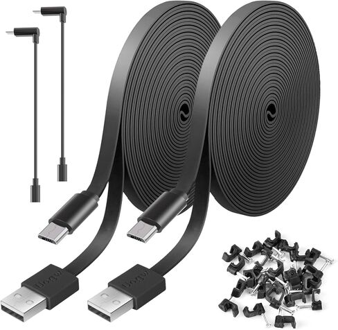 2 Pack 25ft Power Extension Cable Compatible with Wyze Cam v4,Wyze Cam Pan v3,Wyze OG,Wyze Cam v3,WyzeCam,NestCam Indoor,Blink,Amazon Cloud Camera,USB to Micro USB Durable Charging and Data Sync Cord in Saudi Arabia