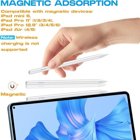 Stylus Pen for iPad 2018-2025, 20-Mins Fast Charge for Apple Pencil with Tilt & Palm Rejection, Active Digital Pens Compatible with iPad 6-10th Gen/A16, Pro 13"/12.9"/11"/M4, Air 3/4/5/M2/M3, Mini 5/6 in Saudi Arabia
