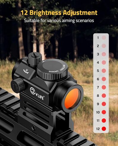 CVLIFE FoxSpook Motion Awake Red Dot Sight، 2 MOA Red Dot Scope Auto On & Off، 1x20mm Red Dot Optics مع ملف تعريف منخفض وحامل سفلي 1/3 للشاهد المشترك، وأغطية عدسات قابلة للطي وجهاز مضاد للانعكاس in Kuwait
