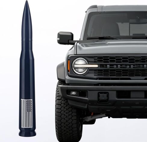 5.5in Chrome Bullet Antenna 50 Cal Truck Antenna Fittings， Fit for Ford F150 F250 F350 Raptor/Dodge RAM 1500 2500 3500/Chevrolet Silverado & GMC Majority Short Replacement Antenna (Chrome) in Saudi Arabia