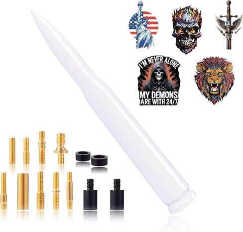 5.5in Chrome Bullet Antenna 50 Cal Truck Antenna Fittings， Fit for Ford F150 F250 F350 Raptor/Dodge RAM 1500 2500 3500/Chevrolet Silverado & GMC Majority Short Replacement Antenna (Chrome) in Saudi Arabia