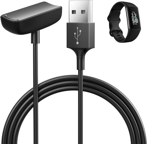 iMangoo for Fitbit Charge 6 Charger 5 Luxe 3.3ft Long, Quick and Safe USB A Replacement Charging Cable Backup Cord Wire Chargers Accessories for Fit bit Watch Bands Tracker Black in Saudi Arabia