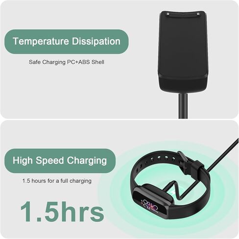 iMangoo for Fitbit Charge 6 Charger 5 Luxe 3.3ft Long, Quick and Safe USB A Replacement Charging Cable Backup Cord Wire Chargers Accessories for Fit bit Watch Bands Tracker Black in Saudi Arabia