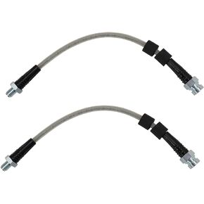 TRQ Stainless Steel Performance Rear Brake Hose Set Compatible with 2007-2014 Chrysler 2007-2014 Dodge 2007-2017 Jeep