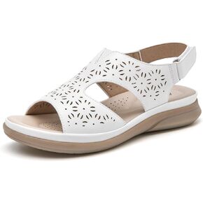 ALLOT Women's Comfortable Wedge Beach Walking Sandals Adjustable Ankle Strap Open Toe Platform Dressy Summer Shoes