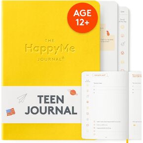 HappyMe Teen Journal - Guided Wellness Journal for Teens: Promote Happiness, Foster Mindfulness - Teen Girl or Boy Gift Diary Notebook for Positive Habits, Self-Discovery (Yellow)