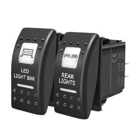 شريط إضاءة LED FXC + أضواء خلفية مفتاح هزاز مقاوم للماء تشغيل/إيقاف 5 مفاتيح SPST مع إضاءة خلفية برتقالية 12 فولت 24 فولت مفاتيح تبديل متوافقة مع Polaris RZR Can-Am ATV UTV Car Truck Rv