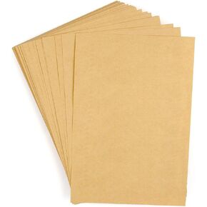 CenterZ 100 Sheets Vintage Kraft Stationary Paper 5.71 x 8.27 inch, A5 Size 120gsm Blank Stationery Writing Letter Papers Bulk Set for Personalized Letters, Creative Poems, Lyrics, Office Notes, etc