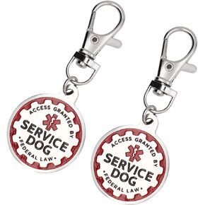 Puppy Service Dog Tag, Double-Sided Emotional Support Animal ESA Red Medical Alert Symbol, 1/1.2 Inch Diameter, Double-Sided