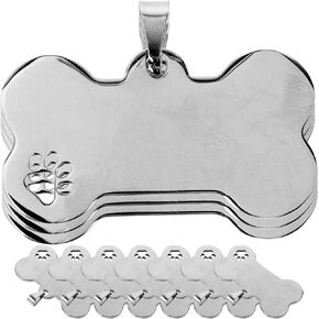 10pcs Dog Tag Blank Labels Dog Name Tag Dog Identification Tags Personalized Tags for Dogs Puppy Tag Dog Collar Charms Dog Id Tag Blank for Engraving Metal Pet Bone