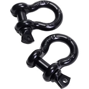 POLESTAR 1/2" D Ring Shackle (2 Pack), 2 Ton Maximum Break Strength for Offroad Recovery
