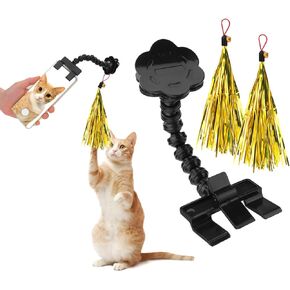 Vspek Cell Phone Cat and Dog Universal Selfie Stick, with 2 with Two Teasing cat Tassel Stick, Pet Selfie Tool Get Your Pets Attention, Take Great Looking Photos