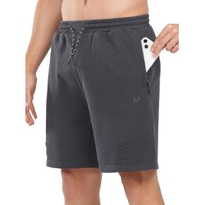 NORTHYARD Mens Casual Workout Shorts 7" Cotton Sweat Shorts with Zipper Pockets
