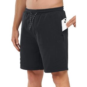 NORTHYARD Mens Casual Workout Shorts 7" Cotton Sweat Shorts with Zipper Pockets