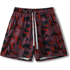BOOMLEMON Mens Mesh Graphic Print Shorts Casual Fashion Cool Shorts Summer Active Basketball Streetwear Short Pants