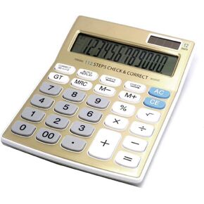 Meichoon Standard Function Desktop Calculator, Solar Battery Dual Power with 12 Digit Large LCD Display Basic Calculating Machine for Office/Home Elegant Design KA05
