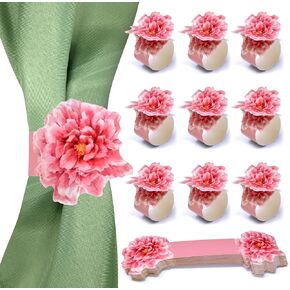 Gift Boutique 100 Count Pink Peony Flower Shape Napkin Rings Summer Pink Floral Garden Design for Spring Holiday Parades Dinnerware Wedding Bridal Baby Shower Goods Supplies Tableware Decorations