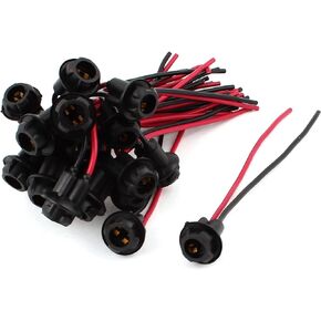 uxcell 20Pcs T10 194 168 W5W Rubber Bulb Socket Lamp Extension Holder Connector DC 12V