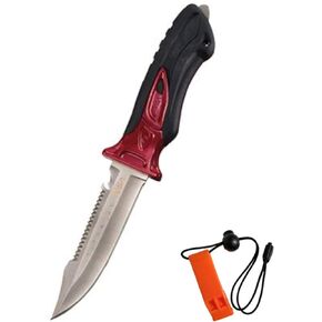 Tusa X-Pert II Titanium FK-940TI Metallic Red (MDR) & DiveCatalog's Orange Whistle w/Lanyard & Dive Flag Sticker