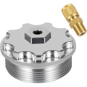 Camoo Fuel Filter Cap With Fuel Pressure Port Aluminum for 2003-2007 Ford Powerstroke Diesel 6.0L F250,F350,F450,F550,F650,F750,Excursion
