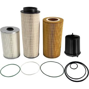 Lapvier 2277129 فلتر فاصل مياه الوقود، FS19765 فلتر الوقود فاصل المياه، 1948921 فلتر الزيت، 1922496 استبدال مجموعة فلتر الزيت لمحرك Paccar MX13 MX-13 4 عبوات in Kuwait