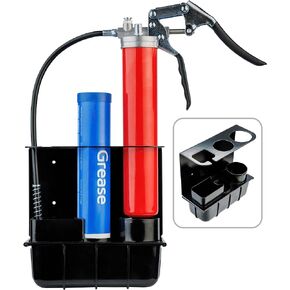 SteelChimp Grease Gun Holder - Wall Mount Lubricant Gun Rack | Removable Drip Tray & Spare Cartridge Holder | Garage & Workshop Tools Organizer | Truck and Tractor Accessories | USA Designed