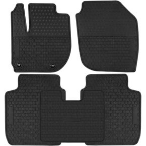 Car Floor Mats Custom Fit for Honda Fit 2015 2016 2017 2018 2019 2020 Full Black Rubber Car Floor Liners Set All Weather Protection Heavy Duty Odorless